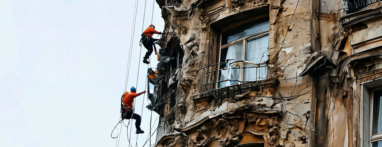 Услуги по ремонту методом промышленного альпинизма Услуги по ремонту методом промышленного альпинизма